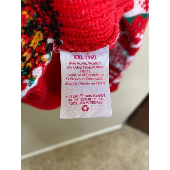 No Boundaries XXL Red Christmas Sweater Santa Favorite Reindeer Sequin Snowflake - Picture 4 of 7